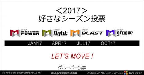 【投票】2017年Power/Fight/Blast/Groove 好きなシーズン投票【Vote】