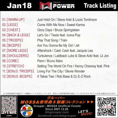 GroupPower【Jan18】曲リスト／元曲動画＆試聴＆曲購入