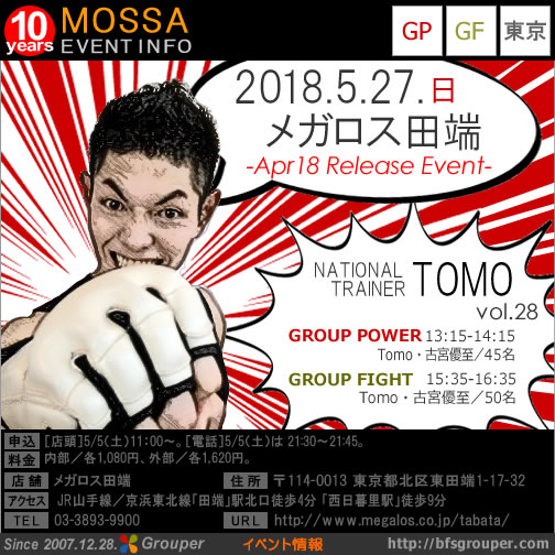 【TOMO】メガロス田端20180527日【Power・Fight】東京